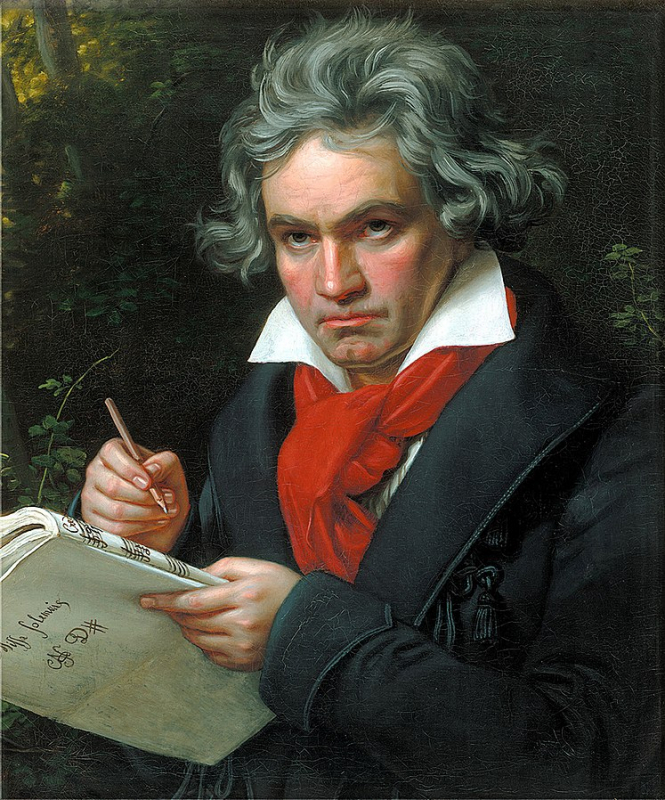 Портрет Людвига ван Бетховена (1770—1827) с партитурой Missa Solemnis («Торжественная месса») кисти Карла Штилера, 1820