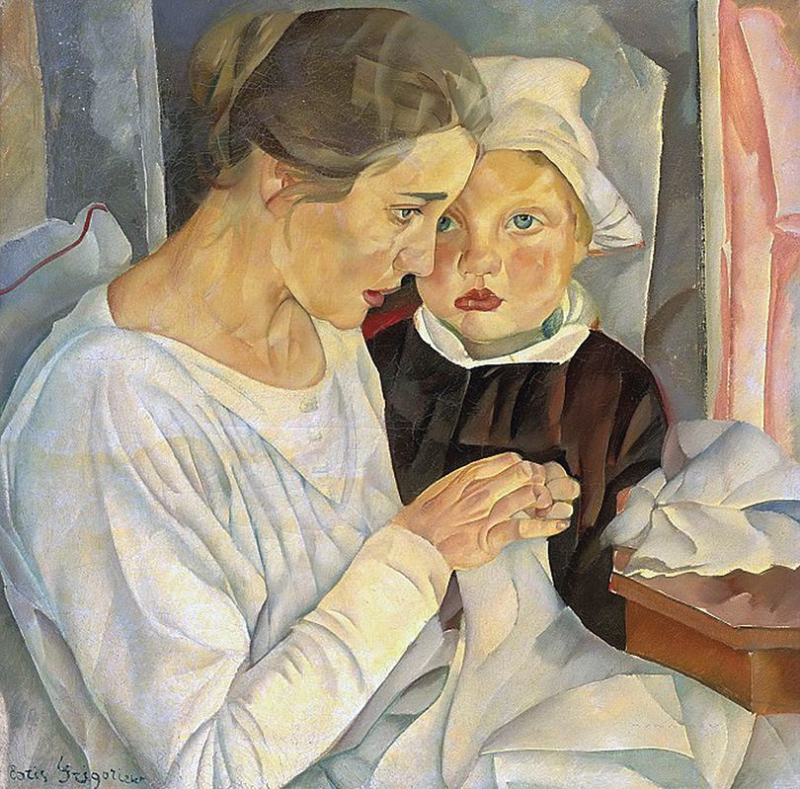 Портрет жены с сыном. 1918 год